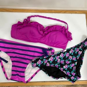 Misc bikini lot, one top and two bottoms